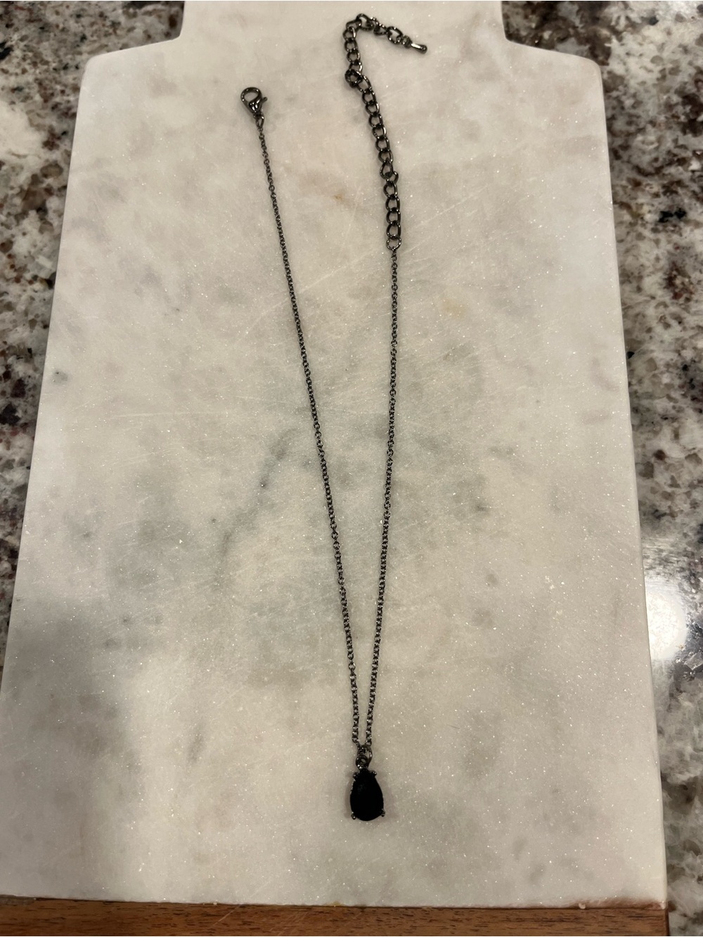Black Pendant Necklace for Women - Sleek Minimal Chain